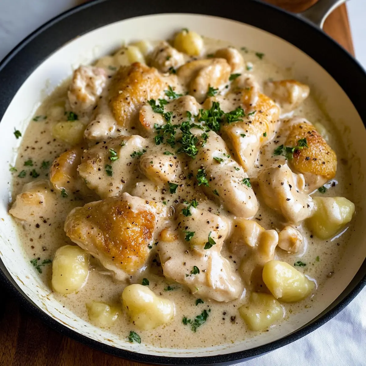 Cremige Knoblauch-Hühnchen-Gnocchi für jeden Tag