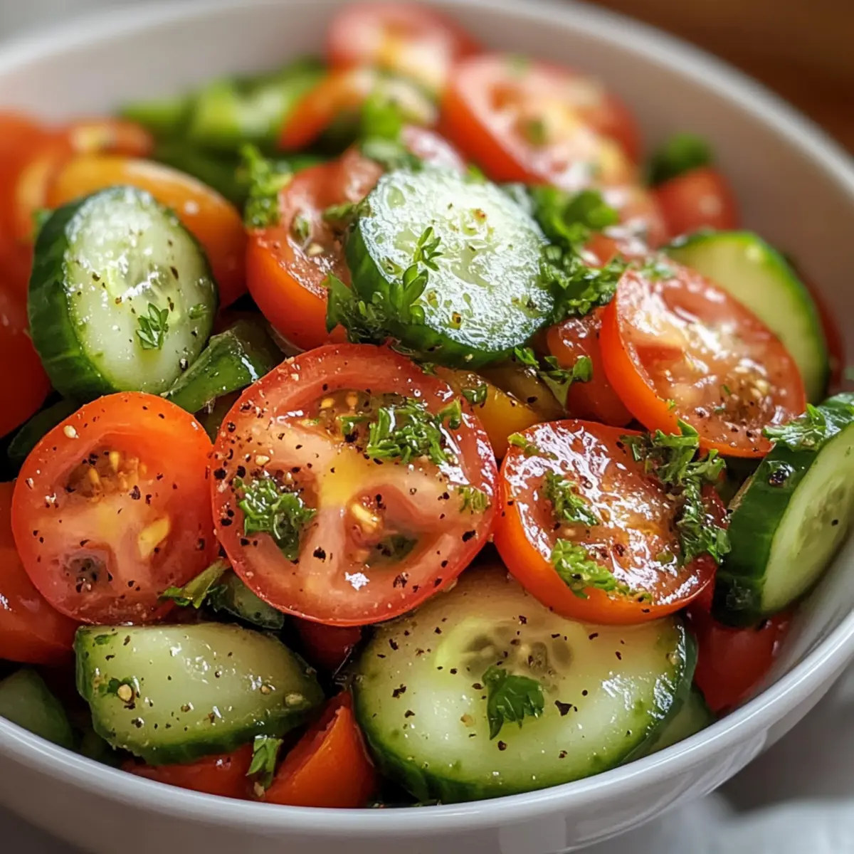 Erfrischender Gurken-Tomaten-Salat für den Sommer