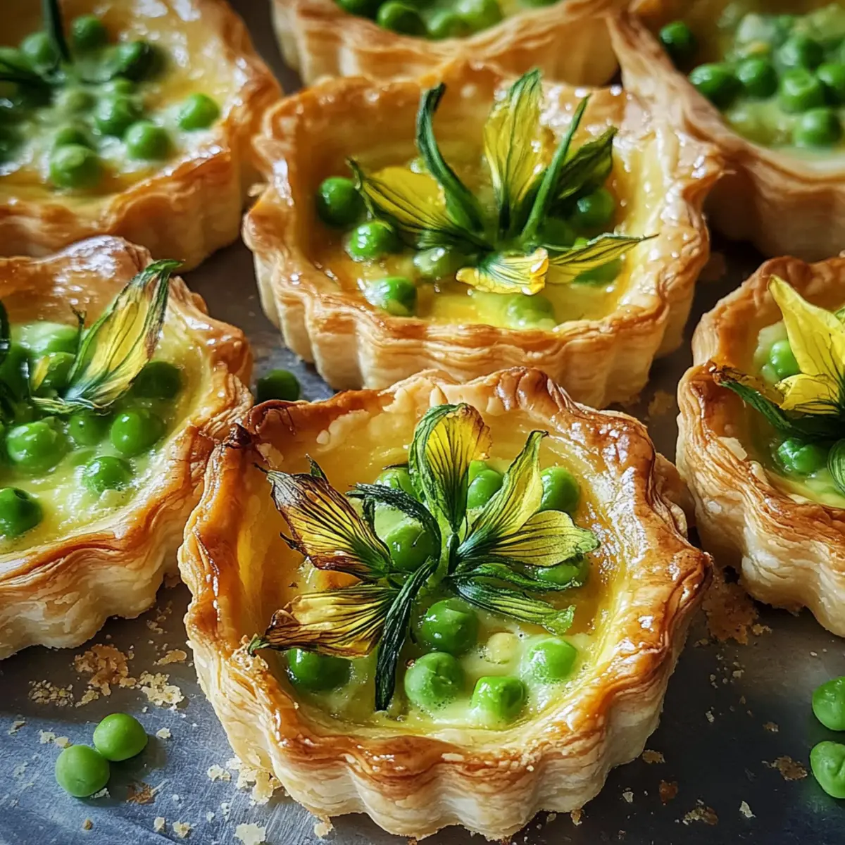Erbsen Tartelettes Zucchiniblüten Genuss erleben