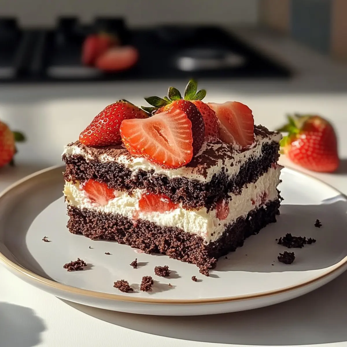 Erdbeer Maulwurfkuchen für fruchtigen Kaffeegenuss