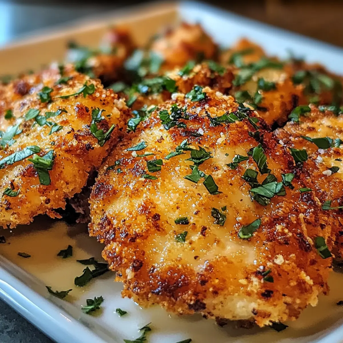 Knoblauch Parmesan Ranch zerdrücktes Hähnchen Rezept