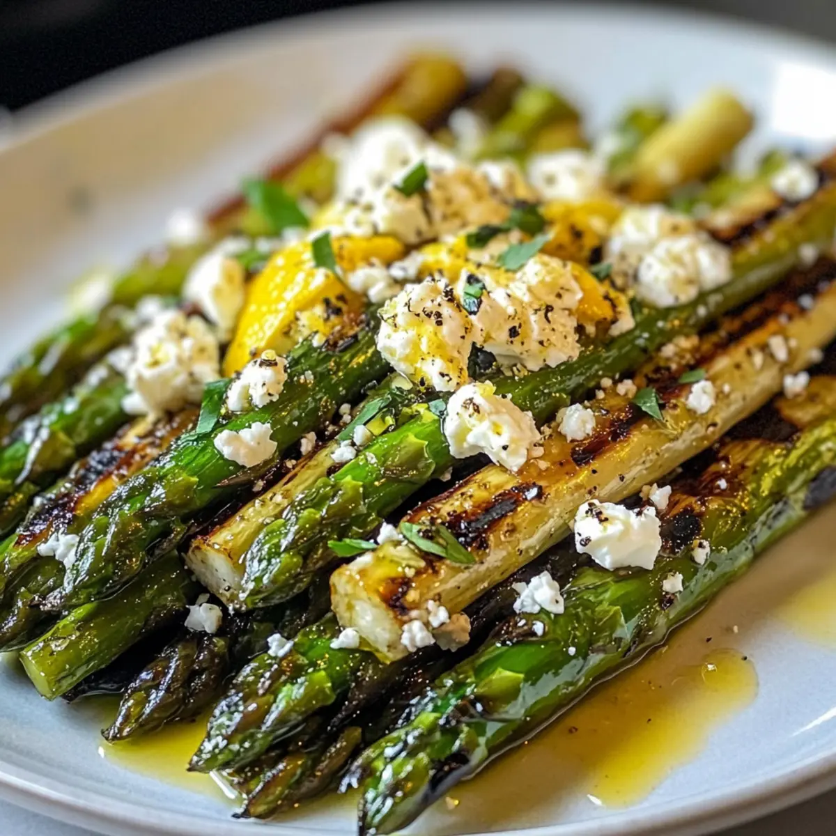 Gegrillter Spargel mit Zitrone und Feta Genuss pur