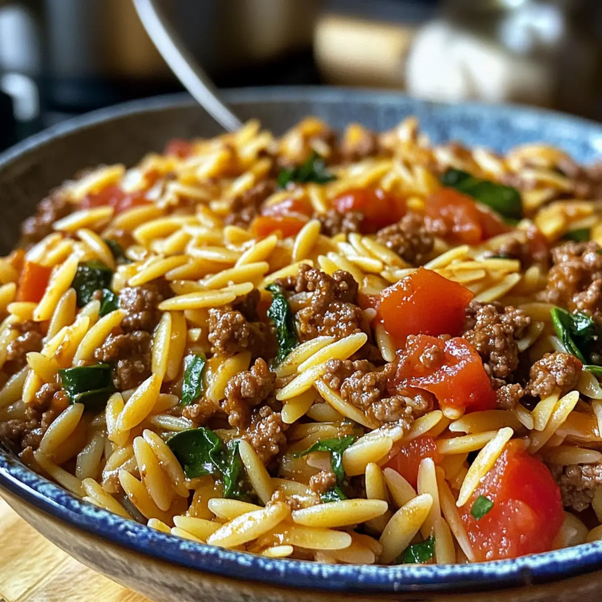 Schnelles Rinderhackfleisch Orzo für gemütliche Abende