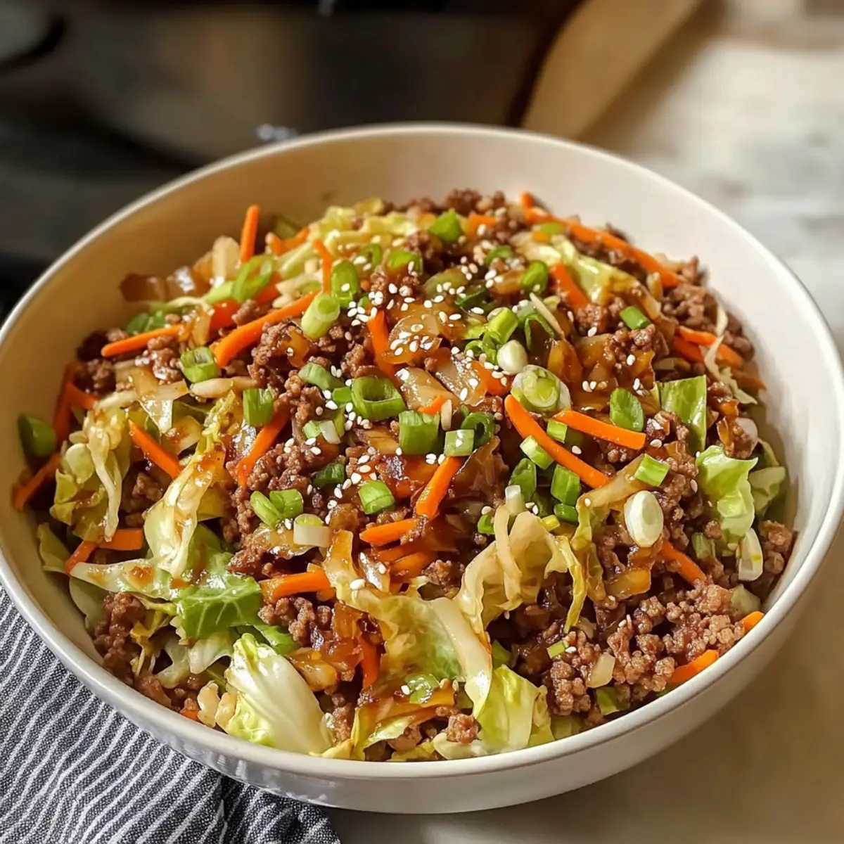 Rinderhackfleisch und Kohl in 30 Minuten zubereiten