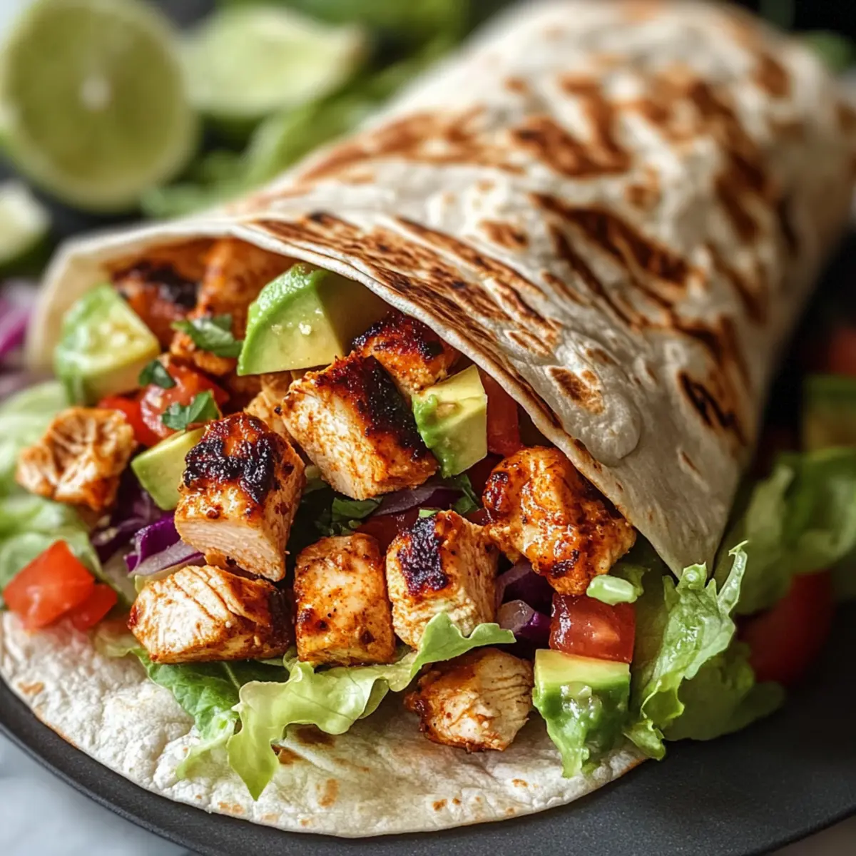 Würzige Knoblauch-Limetten-Hähnchen-Wraps zum Verlieben