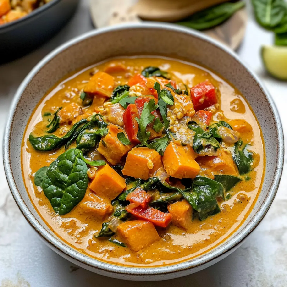 Süßkartoffel-Curry mit Spinat in 35 Minuten