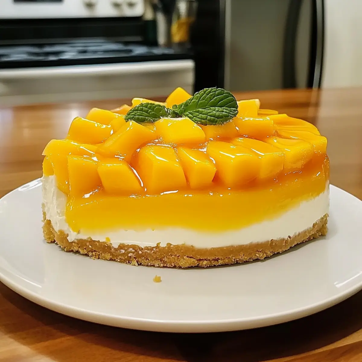 Tropische Mango-Käsekuchen für ein Sommervergnügen