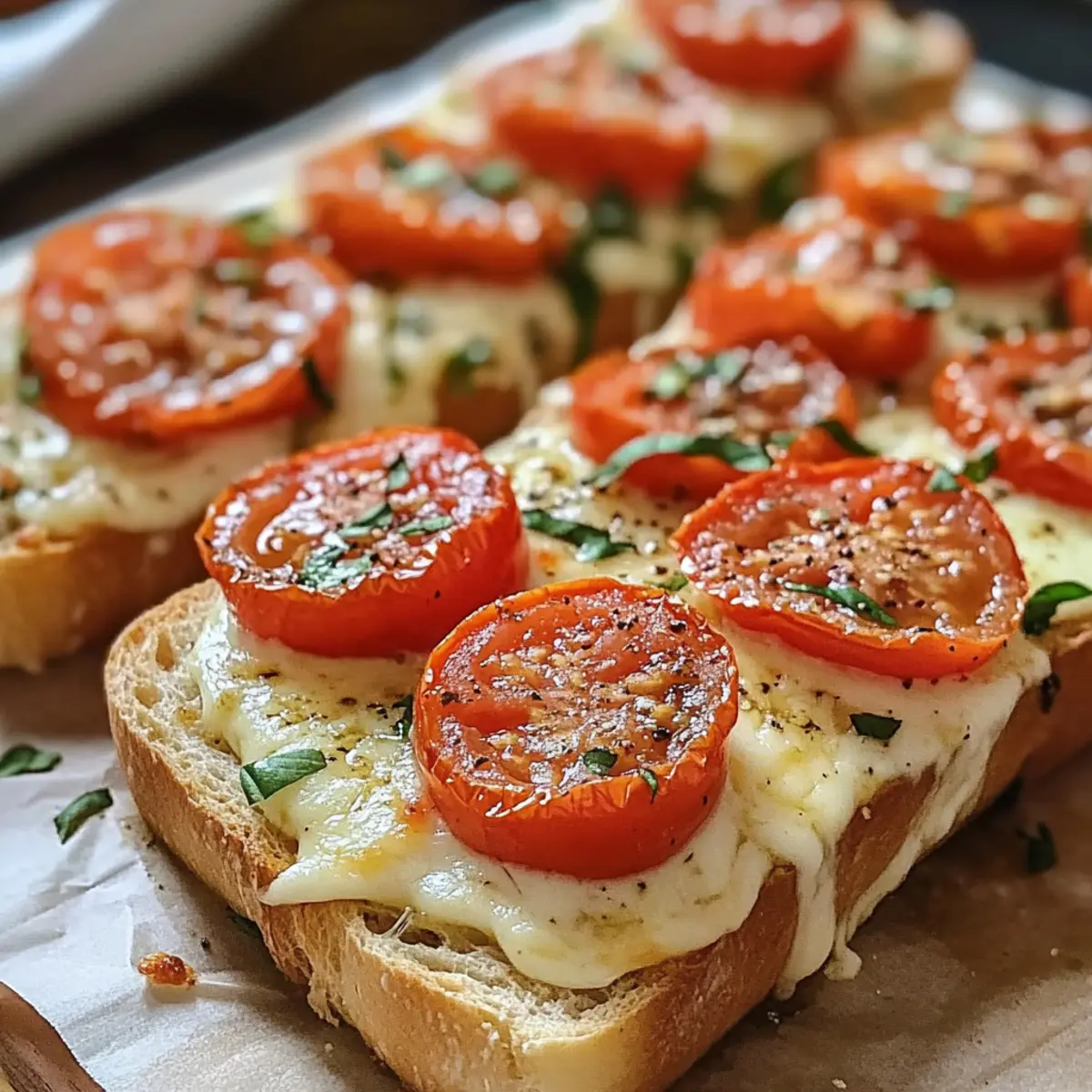 Baguettescheiben mit Tomaten & Mozzarella genießen