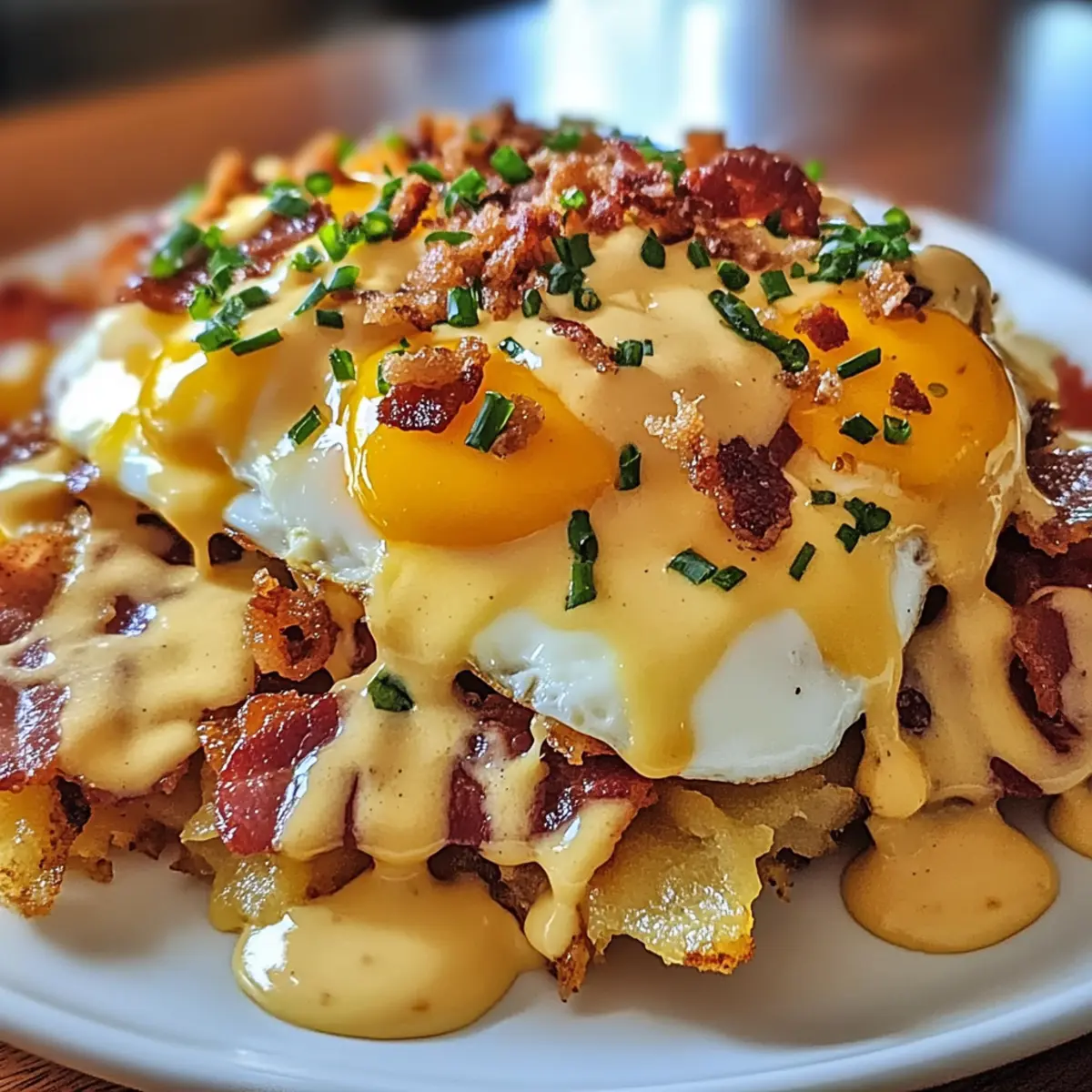 Frühstücks-Poutine mit Hollandaise-Sauce Delight