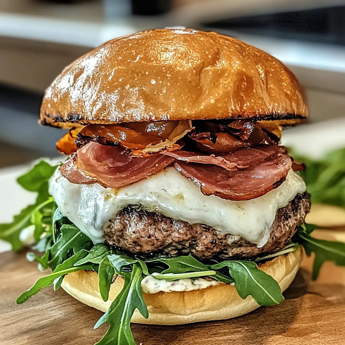 Burger mit knusprigem Prosciutto für Genussmomente