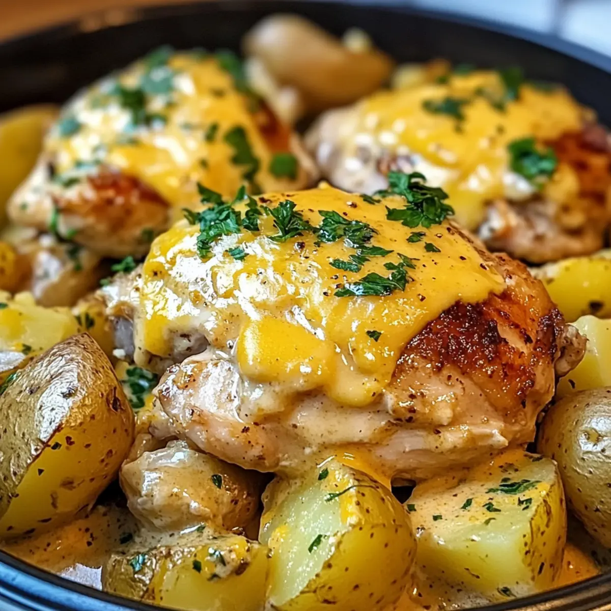 Käse-Ranch-Hühnchen und Kartoffeln im Slow Cooker