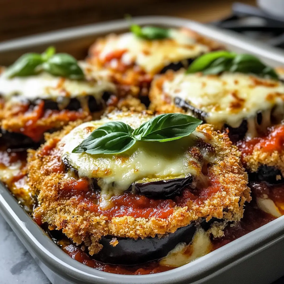 Knuspriges Gebackenes Auberginen Parmesan genießen