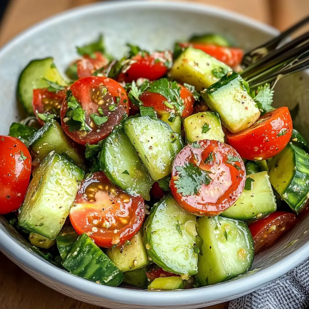 Gurken Tomaten Avocado Salat für frische Sommermomente