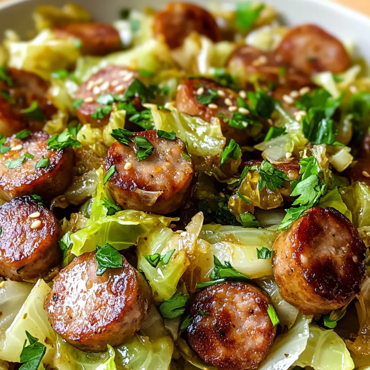 Einfache Wurst- und Kohlenpfanne für schnelle Abende