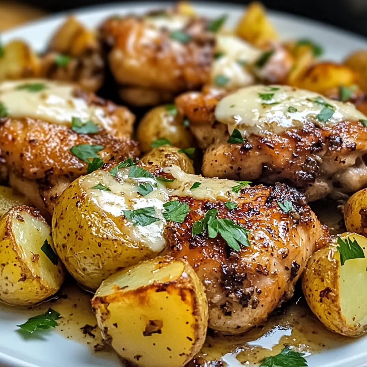 Knoblauch Parmesan Hähnchen und Kartoffeln einfach zubereiten