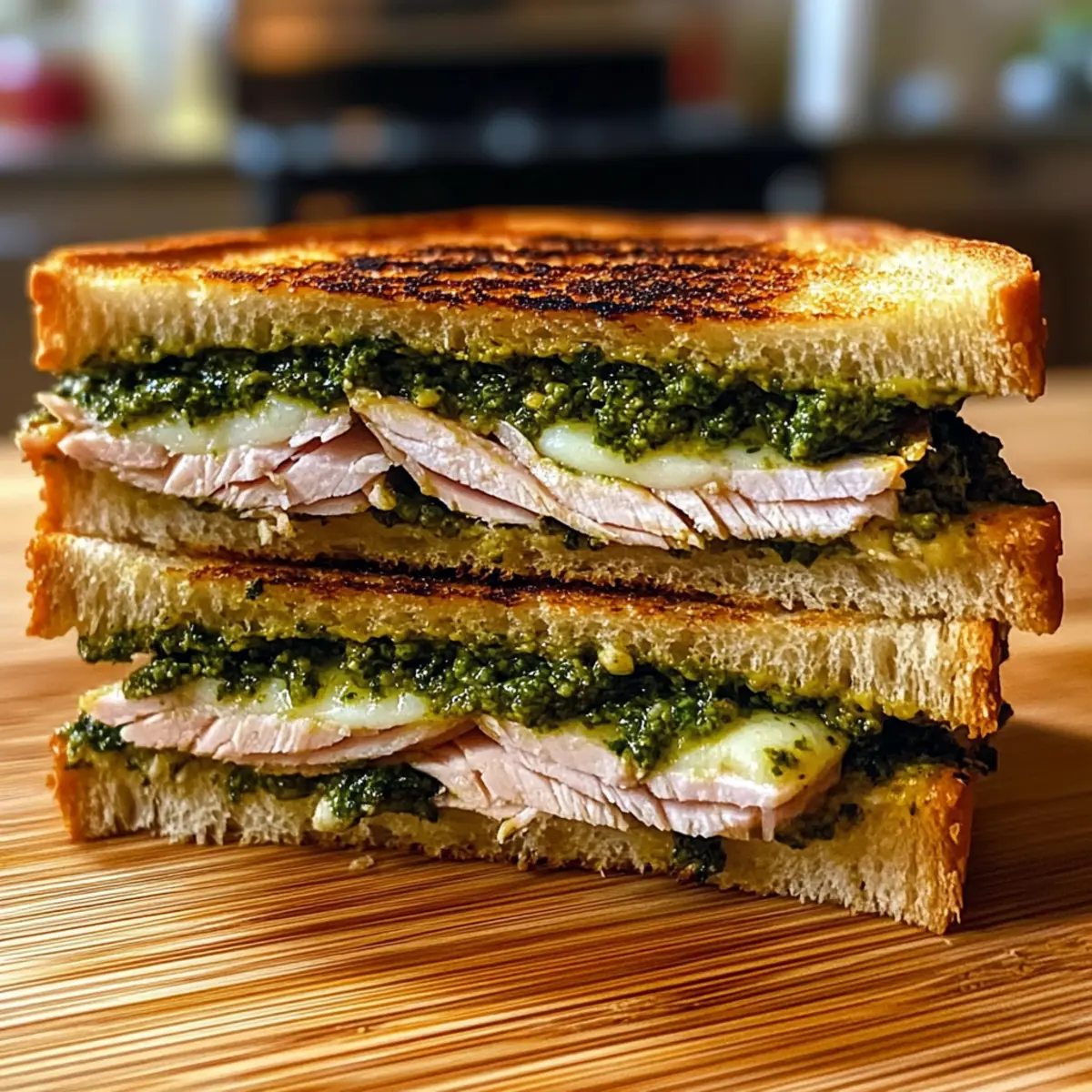 Gourmet Truthahn Pesto Panini für Feinschmecker