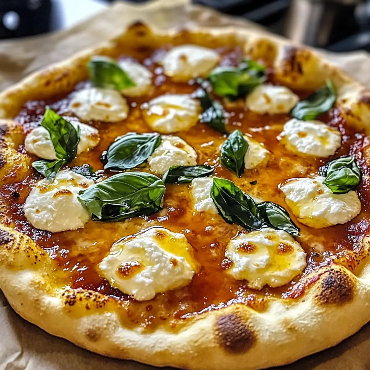 Scharfe Honig-Ricotta-Pizza für jeden Anlass