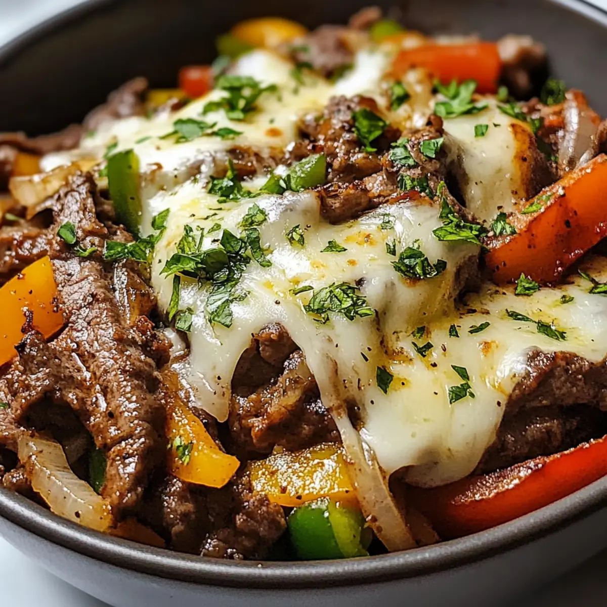 Keto Philly Cheesesteak Schalen zum Verlieben