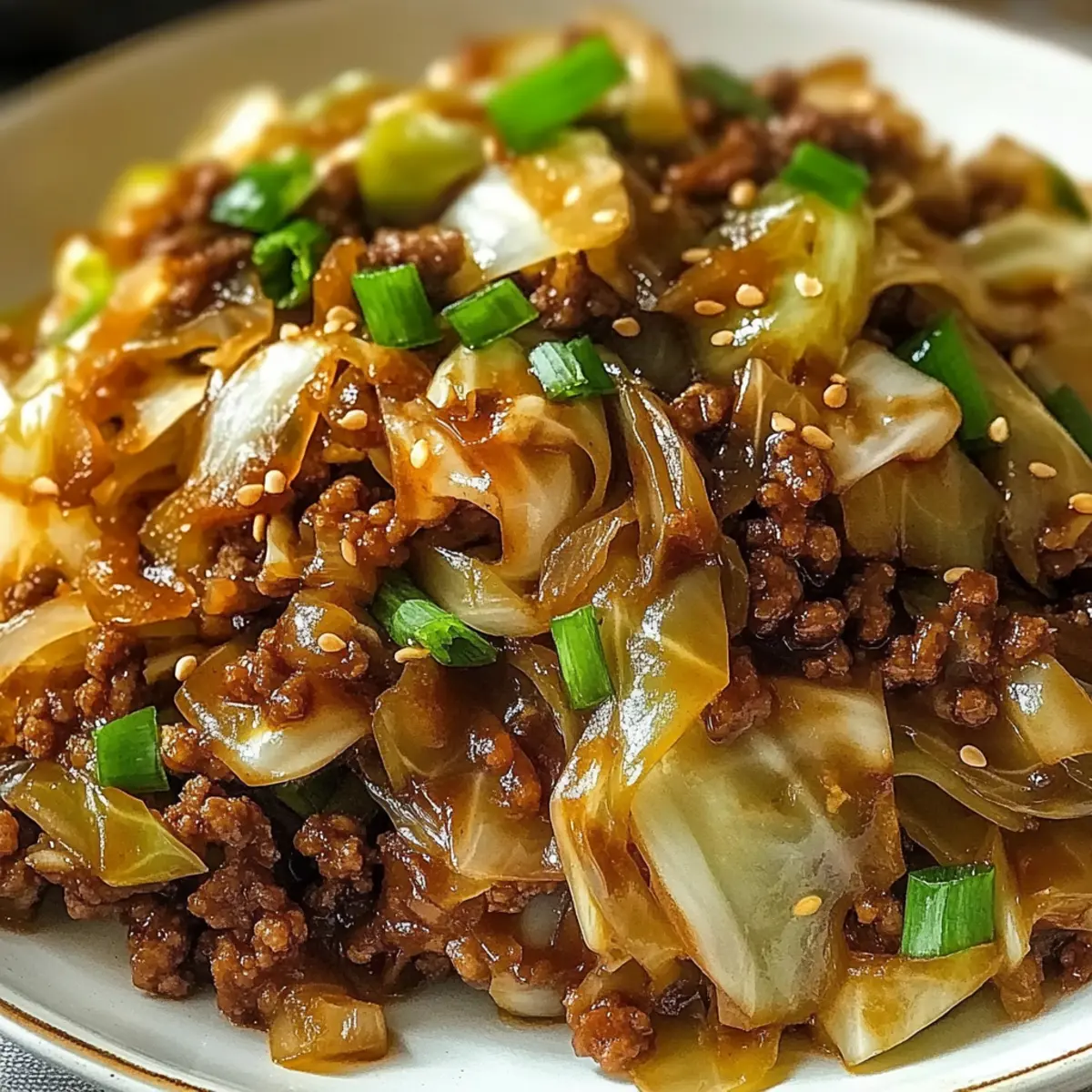 Mongolisches Kohl mit Rinderhackfleisch ganz einfach gemacht