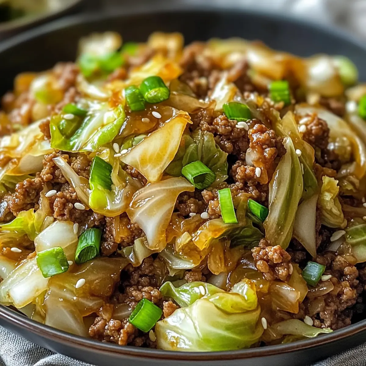 Mongolischer Kohl mit Rinderhackfleisch einfach zubereitet