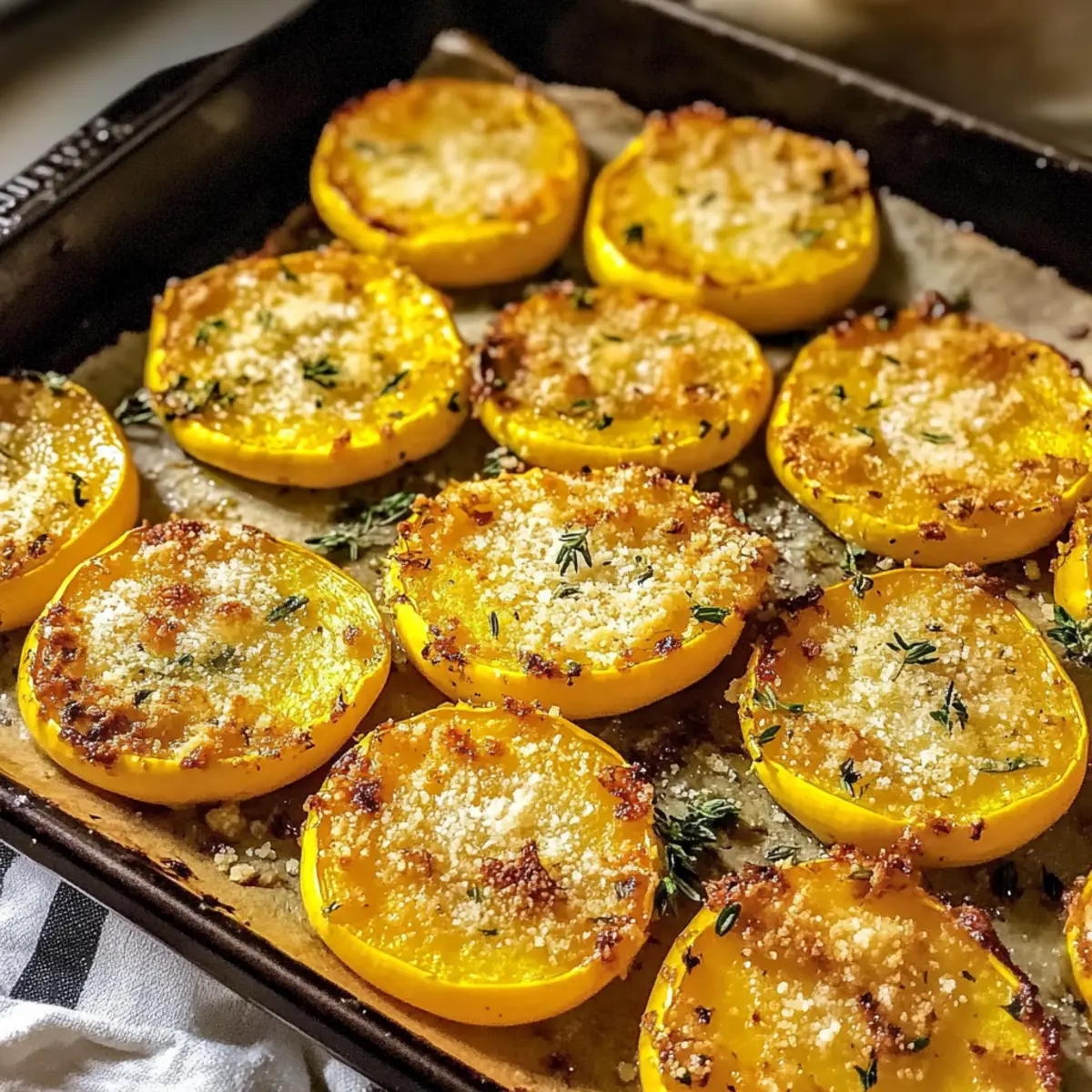 Parmesan gebackene gelbe Zucchini – Schnell und lecker