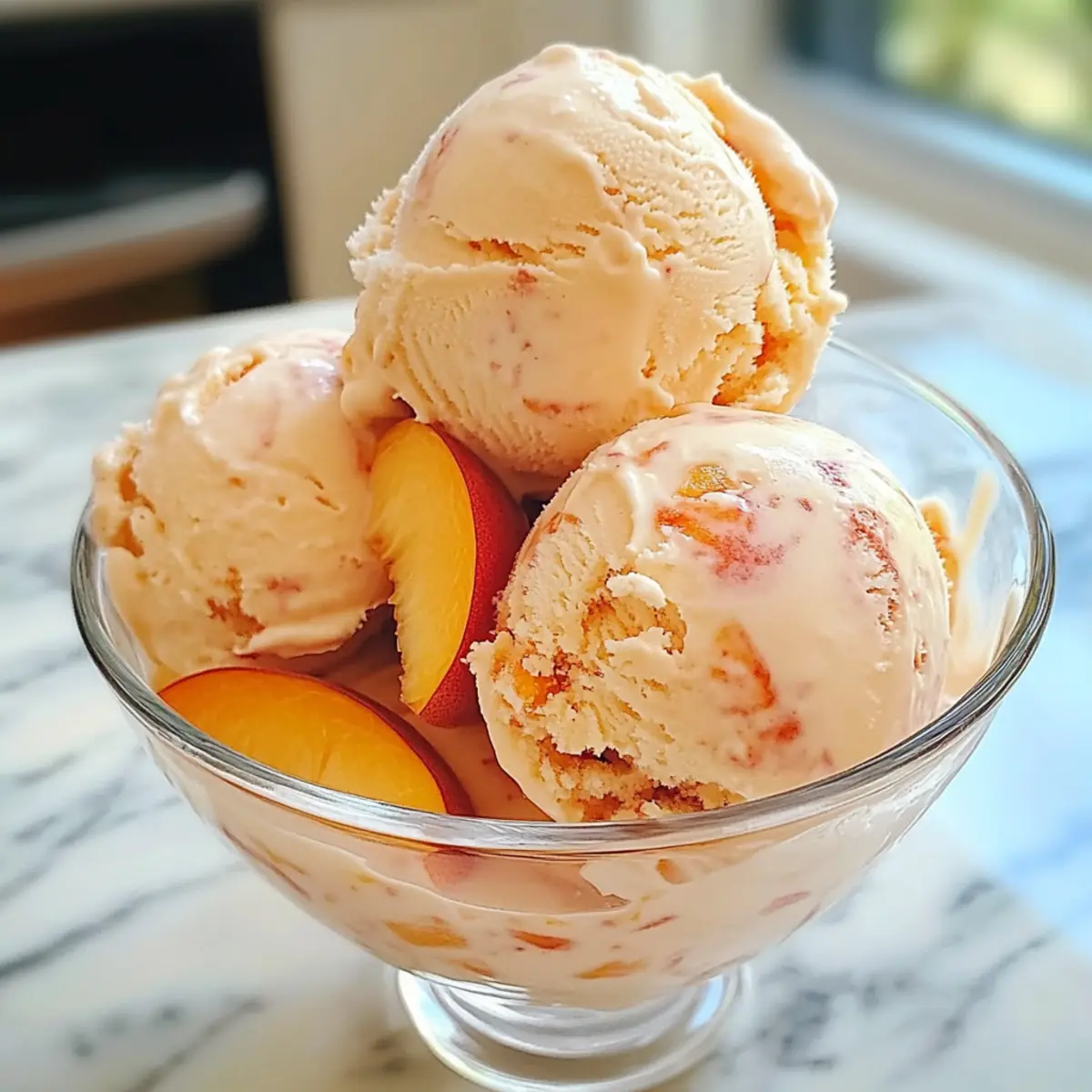 Pfirsich-Eiscreme ohne Eismaschine selber machen