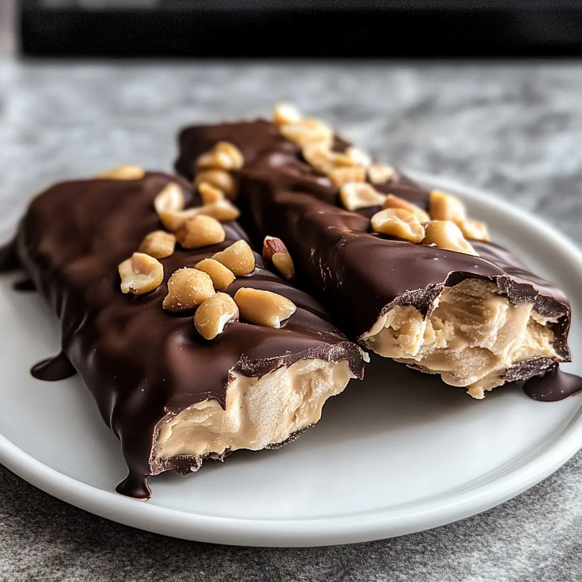Erdnussbutter gefrorene Joghurt Riegel einfach selbst machen