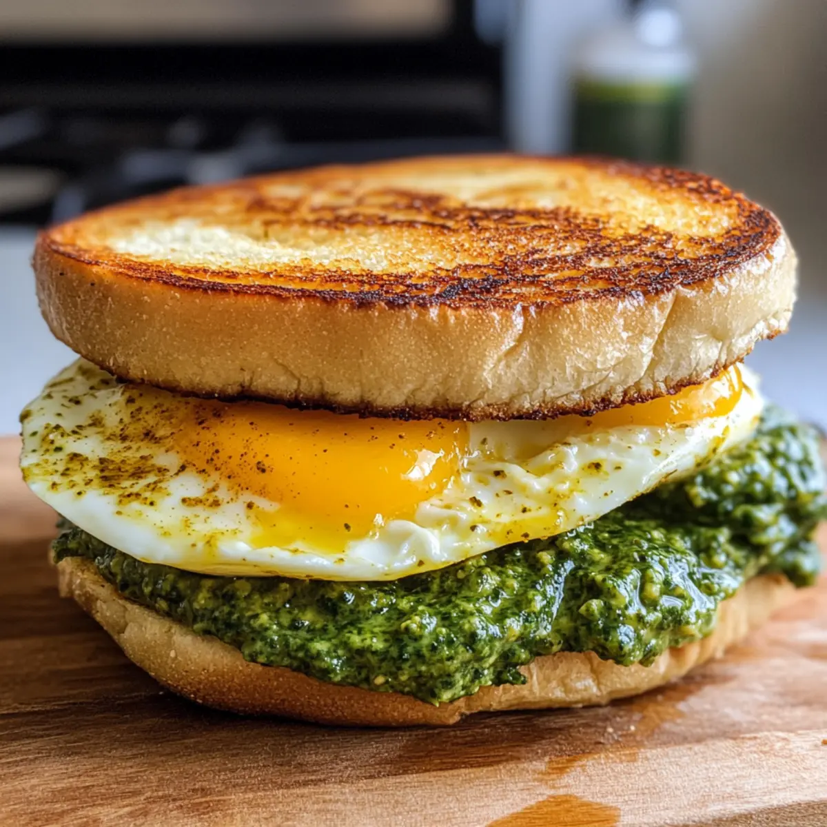 Pesto-Ei-Frühstückssandwich für den perfekten Morgen