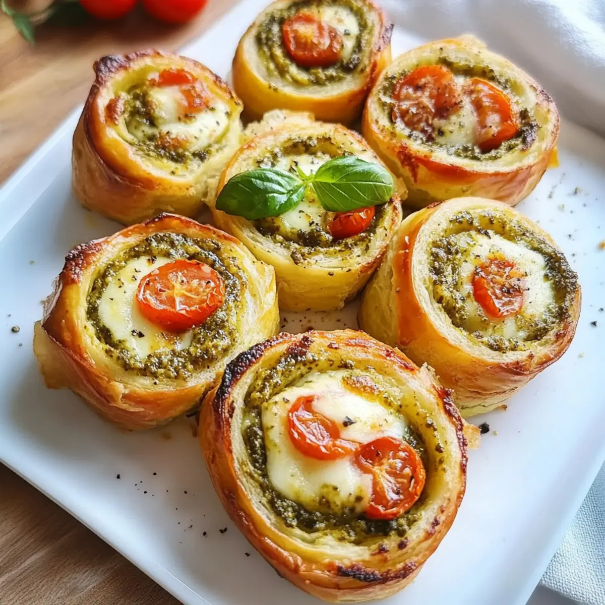 Pesto Schnecken mit Tomate und Mozzarella – Gesund genießen