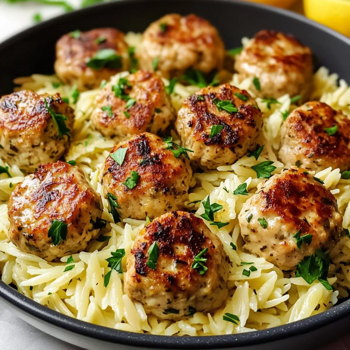 Herzhafte griechische Hähnchenfleischbällchen