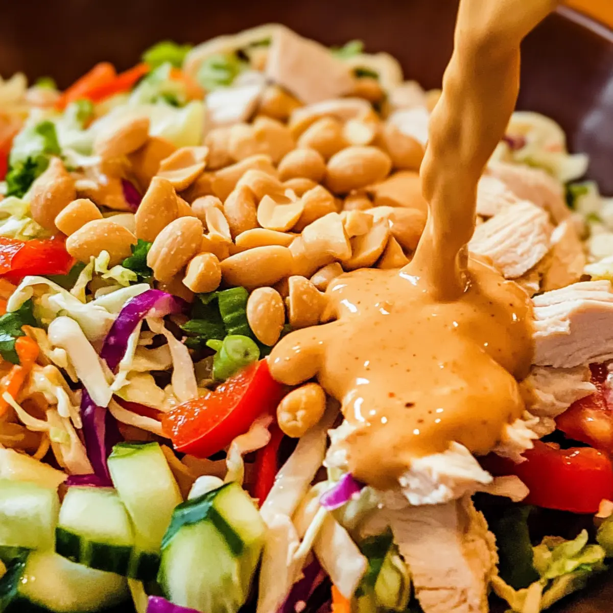 Thailändischer Hühnersalat mit cremigem Dressing