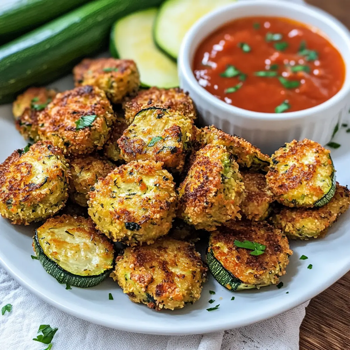Krosse Zucchini Knoblauch Bissen für jeden Snack-Liebhaber