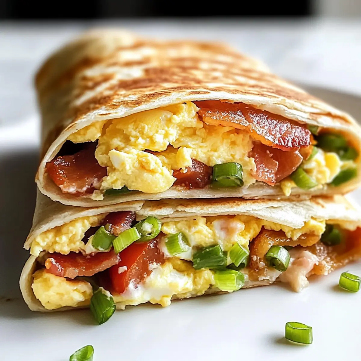 Bacon-Tomaten-Crunch-Wrap mit Rührei und Crème Fraîche