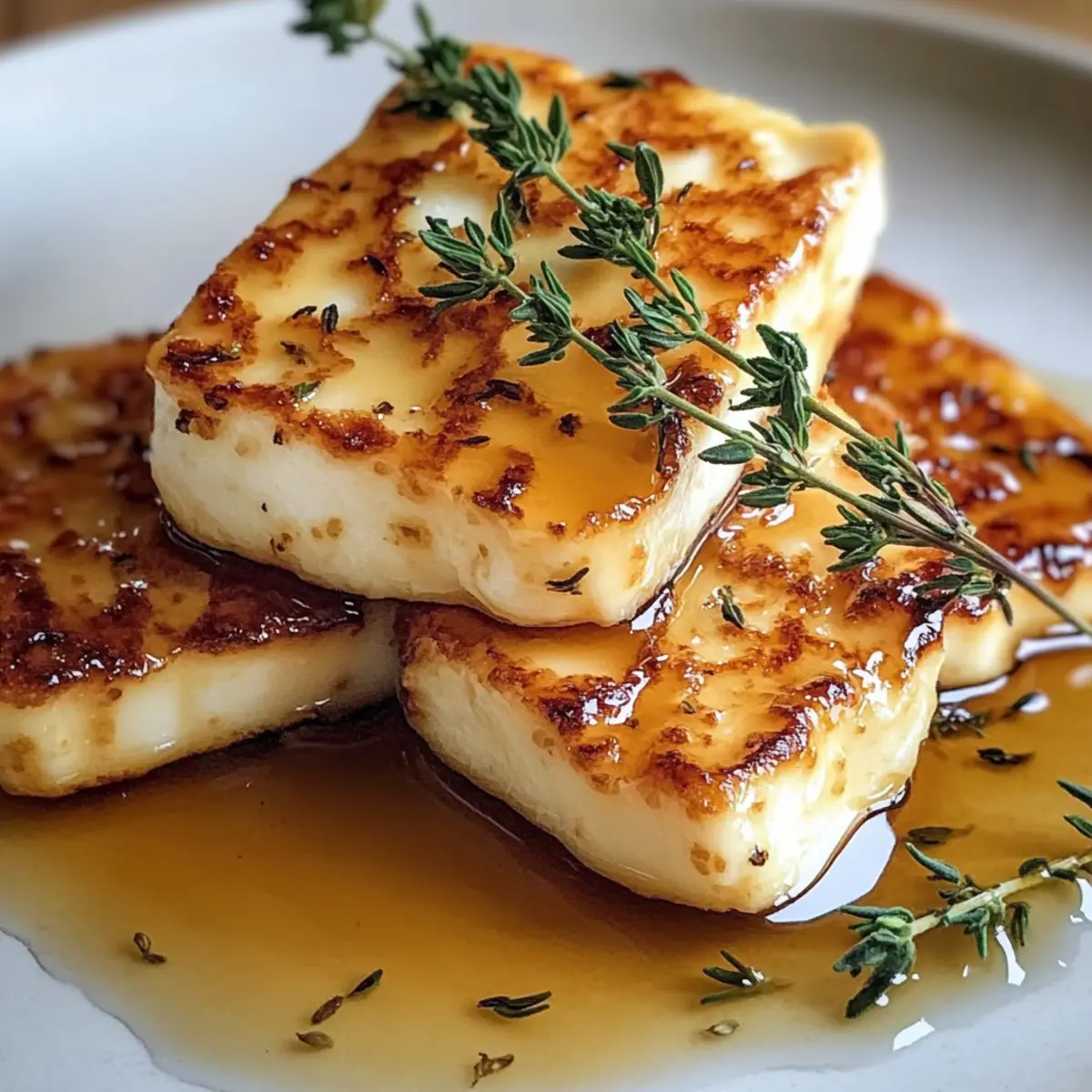 Goldener Halloumi mit Honig und Thymian: Einfach lecker