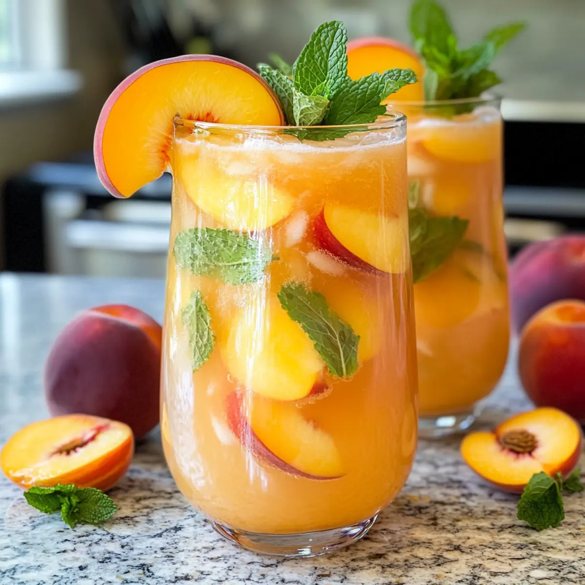 Erfrischende Pfirsich-Limonade für den Sommer